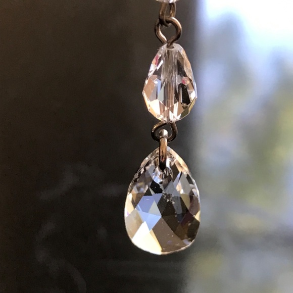 NADRI Crystal Drop Lever Back Earrings 2” - Picture 9 of 16